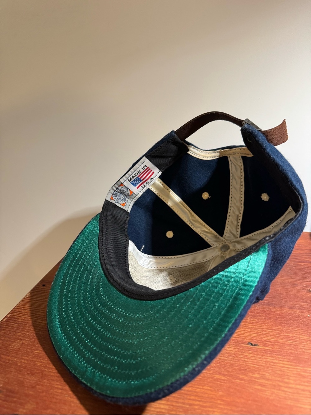 Navy Blue 'LA' Wool Baseball Cap - Picture 5 of 6